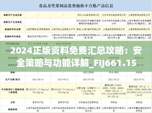 2024正版资料免费汇总攻略：安全策略与功能详解_FIJ661.15版