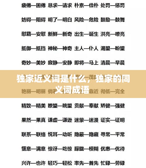 独家近义词是什么，独家的同义词成语 