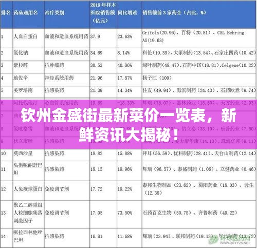 钦州金盛街最新菜价一览表，新鲜资讯大揭秘！